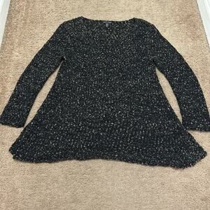 Eileen Fisher Crochet Knit Organic Cotton Swester Size Small Round Neck
